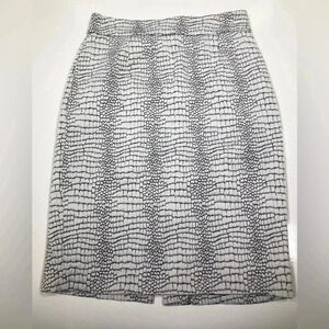 Calvin Klein Pencil Skirt Black White Crocodile Print Women’s Skirt Size 0